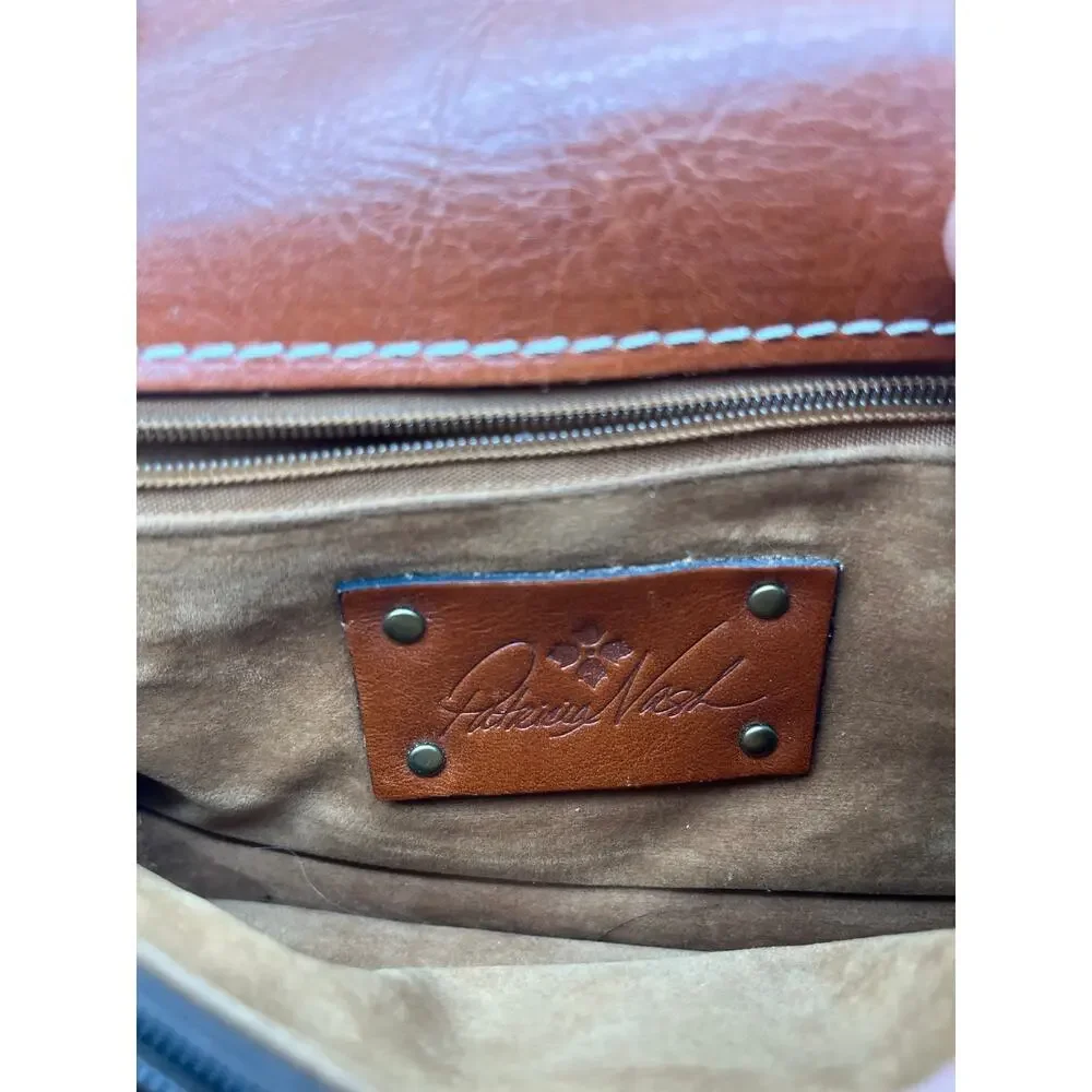 Patricia Nash Bianco Leather Crossbody Satchel , Brown